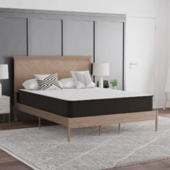 Emma And Oliver 10 Inch Hybrid Mattress, High Density Foam And Pocket Spring Mattress In A Box, CertiPur-US Certified Foam