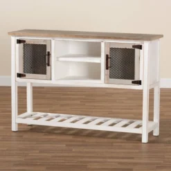Deacon And Wood 2 Door Dining Room Buffet White/Brown - Baxton Studio -Baxton Studio Shop GUEST d0475d5e 0457 47aa b446 9e3019dcdd01