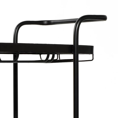 Contemporary Metal Bar Cart Black - Olivia & May 5 Contemporary Metal Bar Cart Black - Olivia & May - Image 5