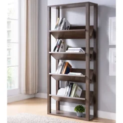 71" Cinerus 6 Shelf Bookshelf Walnut - MiBasics