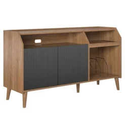 Magnolia Console And Record Station TV Stand For TVs Up To 65" Walnut/Black - Novogratz -Baxton Studio Shop GUEST d13cd260 da2a 44cf 800f b80f00eec412