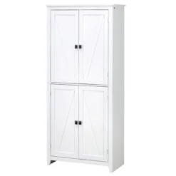HOMCOM 72" Freestanding 4-Door Kitchen Pantry, Storage Cabinet Organizer With 4-Tiers, And Adjustable Shelves, White 7 HOMCOM 72" Freestanding 4-Door Kitchen Pantry, Storage Cabinet Organizer With 4-Tiers, And Adjustable Shelves, White -Baxton Studio Shop GUEST d194ee37 0b84 4722 97cd 31759e20c912