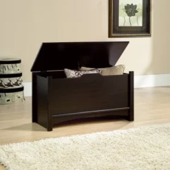 Shoal Creek Storage Chest With Lid Stay Safety - Jamocha Wood - Sauder -Baxton Studio Shop GUEST d1f5fba7 6035 4dbf 8bcb 4d49c6265957