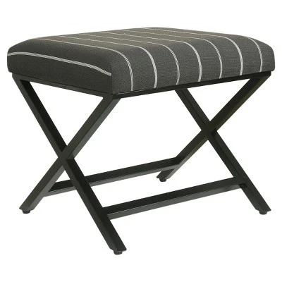 Modern Metal X Base Ottoman - HomePop 8 Modern Metal X Base Ottoman - HomePop - Image 8