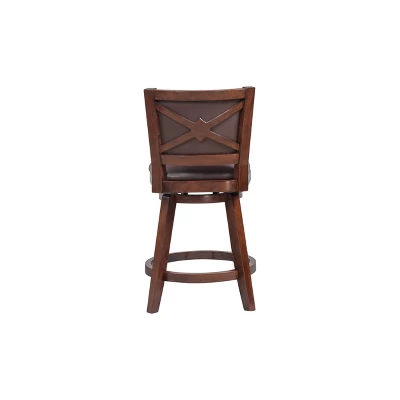 24" Broadmoor Swivel Counter Height Barstool Cappuccino Brown - Boraam 1 24" Broadmoor Swivel Counter Height Barstool Cappuccino Brown - Boraam