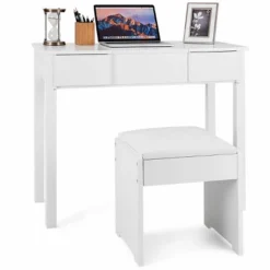 Costway White Vanity Dressing Table Furniture Stool Storage Box -Baxton Studio Shop GUEST d2b455ae f0b4 49aa abcb db7fb64444a6