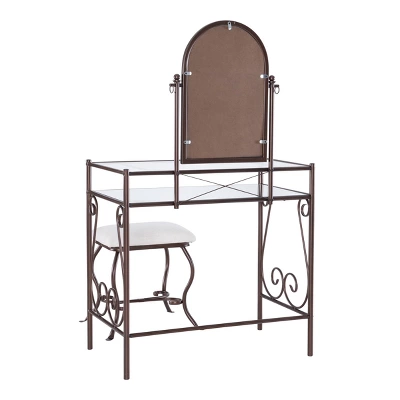 Clarisse Metal Vanity Set Brown - Linon 4 Clarisse Metal Vanity Set Brown - Linon - Image 4
