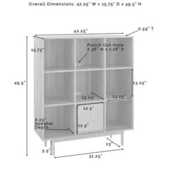 49.5" Liam 9 Cube Record Storage Bookcase With Speaker Walnut - Crosley -Baxton Studio Shop GUEST d3e556f2 a657 4a98 bbfa 2e9e02c3007f