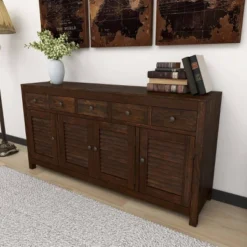 Rustic Wood Buffet Dark Brown - Olivia & May -Baxton Studio Shop GUEST d41d4f14 a488 4242 9511 e8bdf14f3ecf
