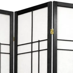 6 Ft. Tall Eudes Shoji Screen - Black (4 Panels)