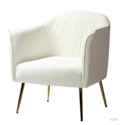 Velvet Barrel Chair With Goden Base Contemporary And Classic Velvet Accent Chair For Living Room | Karat Home -Baxton Studio Shop GUEST d4bd2936 3601 46f4 af67 1c8ff0cacbdb
