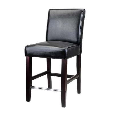 Antonio Counter Height Barstool With Bonded Leather Seat - CorLiving 1 Antonio Counter Height Barstool With Bonded Leather Seat - CorLiving