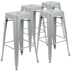 Flash Furniture 30" High Metal Indoor Bar Stool - Stackable Set Of 4 -Baxton Studio Shop GUEST d5cc582c d065 41a8 bbe0 4a6634845e7a