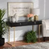 Beagan Wood And Metal 2 Drawer Console Table Black/Gold - Baxton Studio