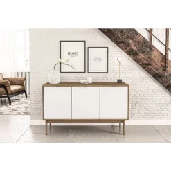 Sienna Sideboard Walnut/White - Polifurniture -Baxton Studio Shop GUEST d70ad072 3390 450c ad47 c4cd553743e8