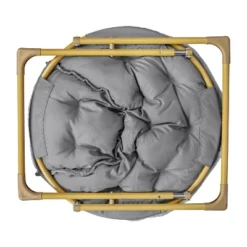 Emma And Oliver Oversize Folding Saucer Chair With Cozy Faux Fur Cushion And Metal Frame For Dorms, Bedrooms, Apartments And More -Baxton Studio Shop GUEST d72f13ee fcea 448f b1fa 1cf817204ec1