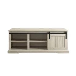 48" Transitional Sliding Door Wood And Metal Bench - Saracina Home 18 48" Transitional Sliding Door Wood And Metal Bench - Saracina Home -Baxton Studio Shop GUEST d768daae 6f1e 4e49 ad35 b22ae85417a9