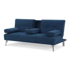 Miley Convertible Futon Sectional Sofa Navy Blue - Serta -Baxton Studio Shop GUEST d7c9ad9e 9854 4b61 b1ee 679255f5d76b