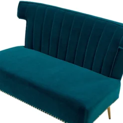 Cadmus 46" Modern Velvet Armless Loveseat With Channel-tufted Wingback For Living Room And Drawing Room| KARAT HOME -Baxton Studio Shop GUEST d7d694ae 4e5e 4027 9769 912bbe5de84d