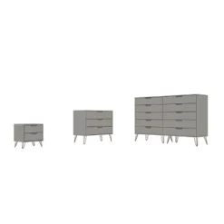 Rockefeller 10 Drawer Dresser, 3 Drawer Dresser And 2 Drawer Nightstand Set - Manhattan Comfort 24 Rockefeller 10 Drawer Dresser, 3 Drawer Dresser And 2 Drawer Nightstand Set - Manhattan Comfort -Baxton Studio Shop GUEST d8895036 52f7 49e5 9f0f c3719ed68e26