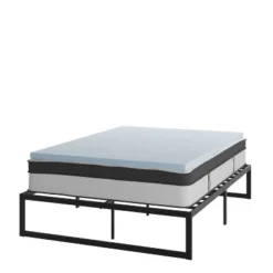 Flash Furniture 14 Inch Metal Platform Bed Frame With 12 Inch Pocket Spring Mattress In A Box And 2 Inch Cool Gel Memory Foam Topper -Baxton Studio Shop GUEST d8b06a7b 19c8 4ba3 b201 564979119c74