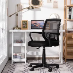Costway Mid-Back Office Executive Chair Mesh Chair Height Adjustable W/ Lumbar Support 12 Costway Mid-Back Office Executive Chair Mesh Chair Height Adjustable W/ Lumbar Support -Baxton Studio Shop GUEST d8bc2b7e d196 41a1 b69c c36a873e5aca