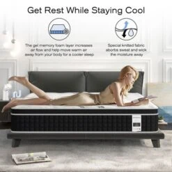 Martisiluna YM-QU Hybrid Gel Memory Foam Mattress In A Box With Individually Wrapped Coil Innerspring And Enhanced Edge Support -Baxton Studio Shop GUEST d8e5b912 20af 4f2b b741 74b155353132