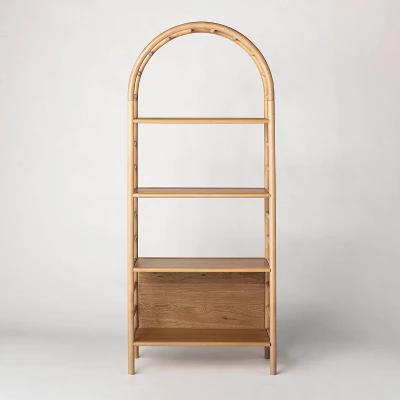 72" Holladay Curved Wooden Bookcase - Threshold™ Designed With Studio McGee 2 72" Holladay Curved Wooden Bookcase - Threshold™ Designed With Studio McGee - Image 2