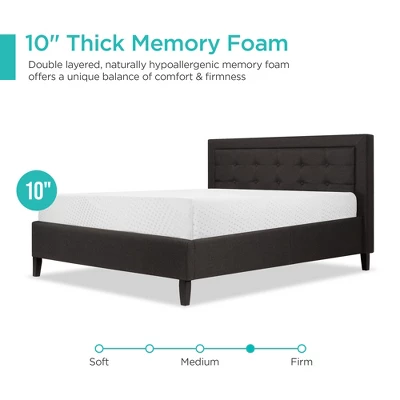 Best Choice Products 10in Dual Layered Memory Foam Mattress W/ CertiPUR-US Certified Foam 2 Best Choice Products 10in Dual Layered Memory Foam Mattress W/ CertiPUR-US Certified Foam - Image 2