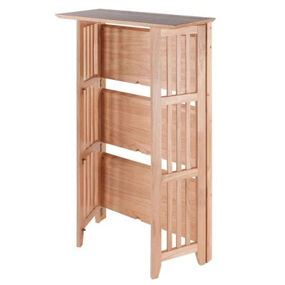 42" 4 Tier Foldable Bookshelf Natural - Winsome 3 42" 4 Tier Foldable Bookshelf Natural - Winsome - Image 3