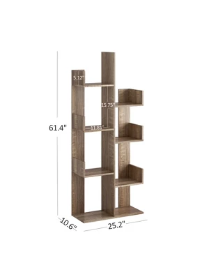 Year Color Rustic Wood Freestanding Industrial Bookshelf For Storage In Bedroom, Living Room, And Office 6 Year Color Rustic Wood Freestanding Industrial Bookshelf For Storage In Bedroom, Living Room, And Office - Image 6