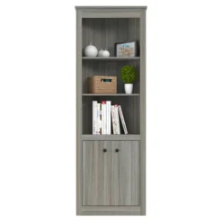 70.02" Corner Bookshelf Gray - Inval 9 70.02" Corner Bookshelf Gray - Inval -Baxton Studio Shop GUEST d9e8ca04 5ec8 495d ab7a af24f4a05b47