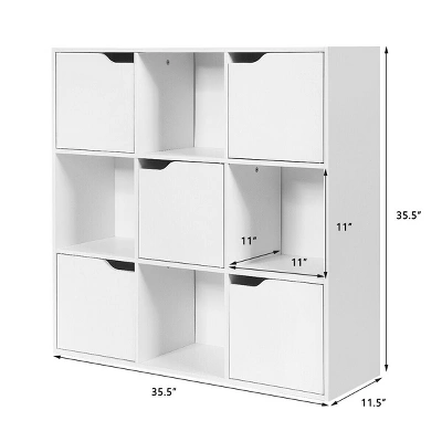 Costway 9 Cube Bookcase Cabinet Wood Bookcase Storage Shelves Room Divider Organization 1 Costway 9 Cube Bookcase Cabinet Wood Bookcase Storage Shelves Room Divider Organization