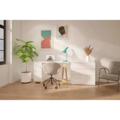 Atypik Desk With 3 Drawer File Cabinet - Nexera -Baxton Studio Shop GUEST db08fbfa 7d7f 4913 a7d6 abad75a22bce