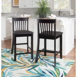 24" Torino Craftsmen Counter Height Barstool - Linon -Baxton Studio Shop GUEST db63fca2 8315 4e15 a125 6d19bede416f