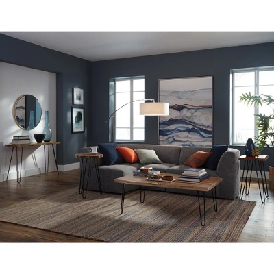 Alaterre Furniture Hairpin Natural Brown Live Edge Media Console Table Metal And Wood 8 Alaterre Furniture Hairpin Natural Brown Live Edge Media Console Table Metal And Wood - Image 8