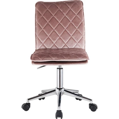 Fabric Upholstered Office Chair Pink/Silver - Benzara 1 Fabric Upholstered Office Chair Pink/Silver - Benzara