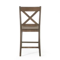 2pc Emory Farmhouse Upholstered Wood Counter Height Barstools - Christopher Knight Home -Baxton Studio Shop GUEST dbd0f3df 94fb 4707 8ac4 d2a81500bfb7