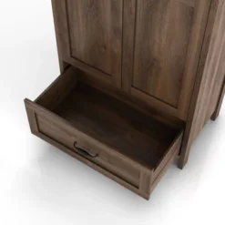 Nurembo 1 Drawer Wardrobe Closet Distressed Walnut - HOMES: Inside + Out -Baxton Studio Shop GUEST dc241beb 6b05 41c4 b4d2 caa8c377d34b