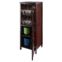 Brooke Cupboard With 1 Glass Door And 1 Cabinet Walnut - Winsome -Baxton Studio Shop GUEST dc584721 1578 4ba8 8a16 b506be3fe49b