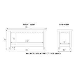 Country Cottage Entryway Wood Bench With Shelf Antique Finish - Alaterre Furniture -Baxton Studio Shop GUEST dccb89fb e06e 402c b475 1ab541253467