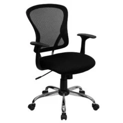 Emma And Oliver Mid-Back Mesh Swivel Task Office Chair With Chrome Base And Arms 34 Emma And Oliver Mid-Back Mesh Swivel Task Office Chair With Chrome Base And Arms -Baxton Studio Shop GUEST dd7c34cd 2c18 4df3 977f a7b61f379ead