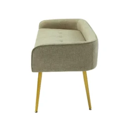 Emilio Modern 55.25" Wide Upholstered Low Back Bench With Sturdy Golden Metal Tapered Leg| ARTFUL LIVING DESIGN 16 Emilio Modern 55.25" Wide Upholstered Low Back Bench With Sturdy Golden Metal Tapered Leg| ARTFUL LIVING DESIGN -Baxton Studio Shop GUEST dd89afee 7f5c 427e a313 84c47a48c00a