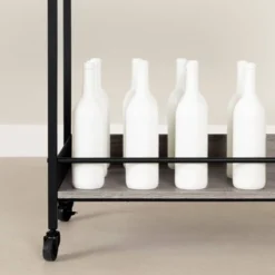 City Life Bar Cart With Wine Glass Rack - South Shore -Baxton Studio Shop GUEST dd9a09f6 fcb7 4e87 9a25 bd5966f7bed8