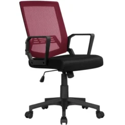 Yaheetech Adjustable Mid-Back Office Chair Computer Chair With Wheels -Baxton Studio Shop GUEST de674383 273b 4f50 ab52 7fd0f17f274d