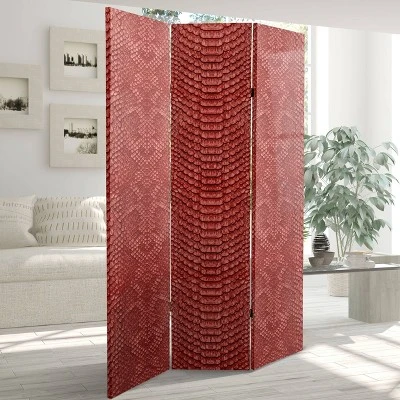 6" Double Sided Snake Print Canvas Room Divider - Oriental Furniture 3 6" Double Sided Snake Print Canvas Room Divider - Oriental Furniture - Image 3