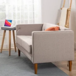 54" Pascal Loveseat Sofa With USB Oatmeal - Zinus -Baxton Studio Shop GUEST df7f76ee 6bb1 4a10 a927 8ebaa1d0cf9d