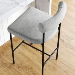 Metal Upholstered Counter Height Barstool - Nathan James -Baxton Studio Shop GUEST df910ddb ff6d 44d1 a40c 125c1b20bd80