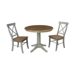 36" David Round Top Pedestal Table With 2 X Back Chairs - International Concepts -Baxton Studio Shop GUEST df912c2c 3826 4715 9102 c91a5ceda5db