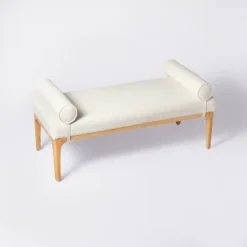 Randolph Bench With Bolster Pillows Linen - Threshold™ Designed With Studio McGee 10 Randolph Bench With Bolster Pillows Linen - Threshold™ Designed With Studio McGee -Baxton Studio Shop GUEST df9c0bbe 939e 489c adae 0e3b5fe3d6f7